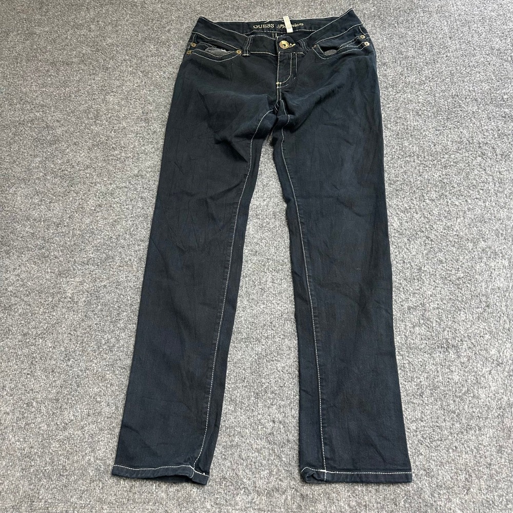 Guess Jeans Womens Size 28 Dark Wash Daredevil Skinny Embroidered USA Made 90346